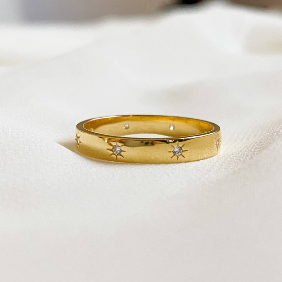 Jewelry - Gold 925 Sterling Sun CZ Diamond Ring